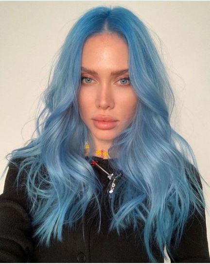 Cool Icy Blue Hair Shade