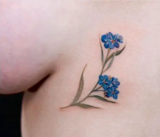 Cute Little Forget-Me-Not Flower Tattoo Piece