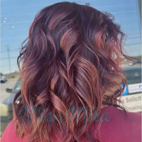 Dark Amber Red Balayage Hair