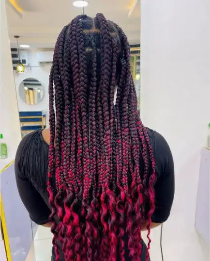 Dark Pink Ombre Jumbo Braids