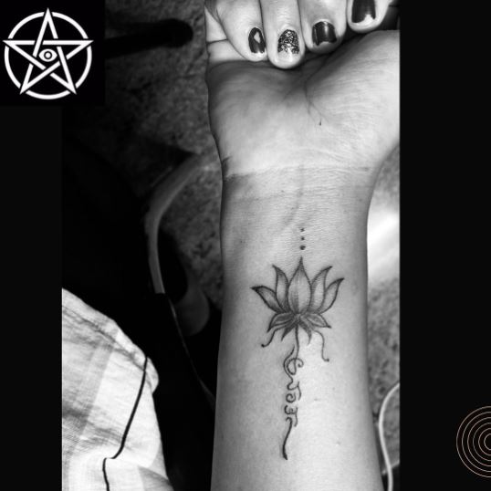 Dark Shade Lotus Flower Tattoo