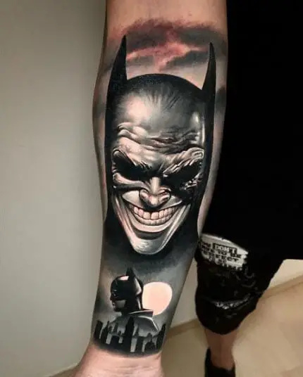 Dark night Batman joker theme tattoo