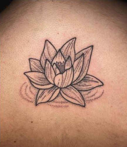 Dotwork Art Lotus Tattoo