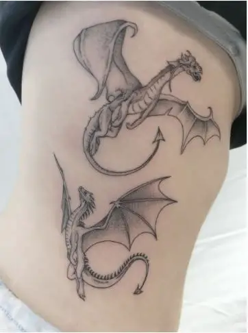 Double Flying Rib Cage Tattoo Art