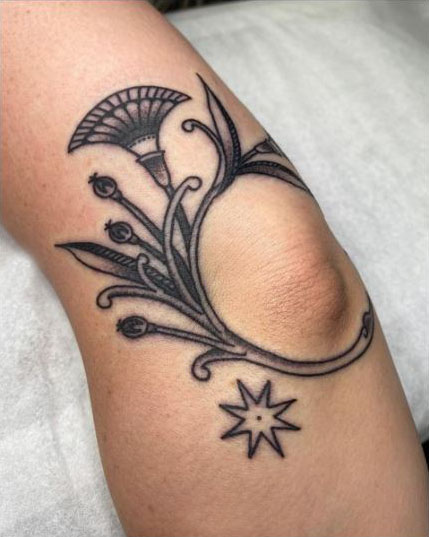 Egyptian Lotus Flower Tattoo On Elbows