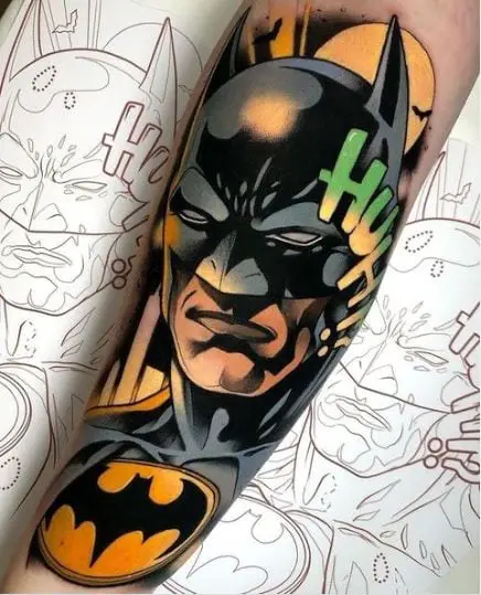 Fantastic Colorful Batman Tattoo