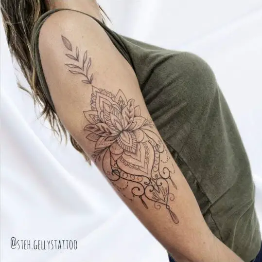 Floral Lotus Mandala Tattoo Art On Arms