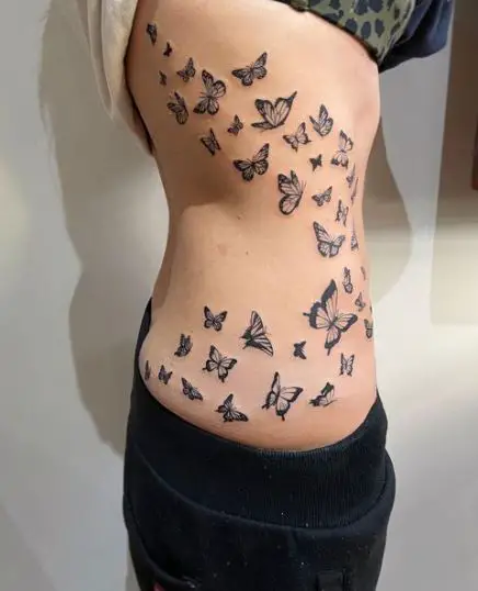 Forty Tiny to Large Butterflies Tattoo Art
