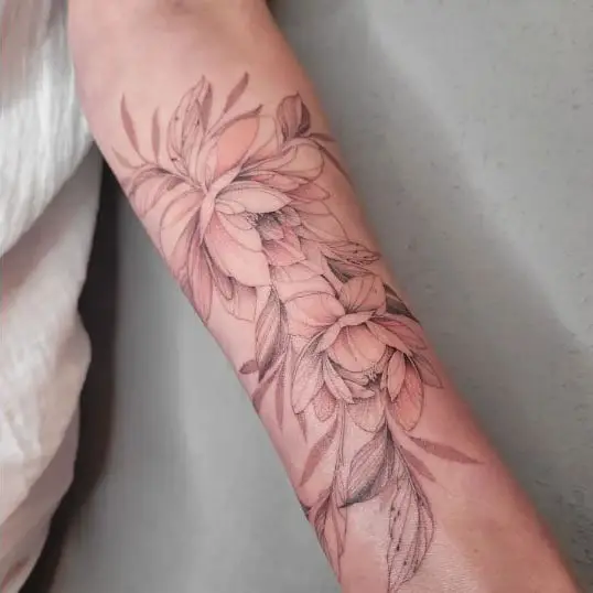 Full Arm Floral Tattoo Design