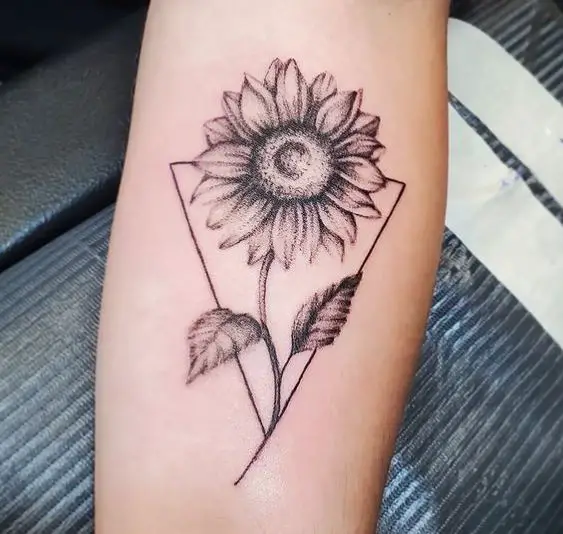 Geometric Sunflower Tattoo