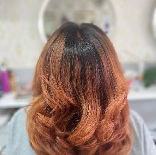 Ginger Red Balayage Hair Color