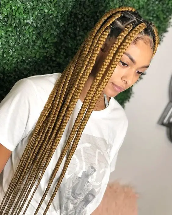 Gold Blonde Jumbo Knotless Braids