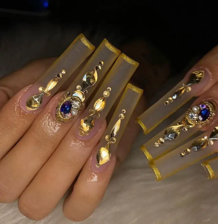 Golden Glitz Nails