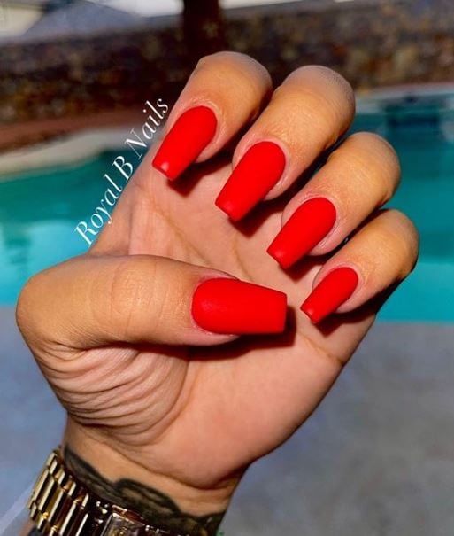 Gorgeous Matte Red Mani