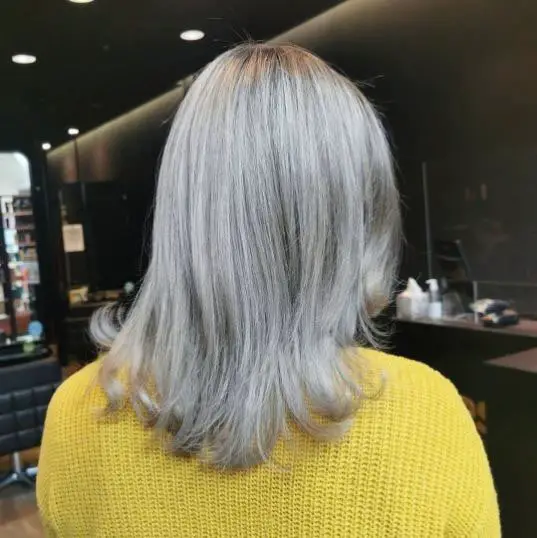 Heavy silver highlights on brown hair