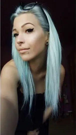 Icy Blue Covers All Over White Hair