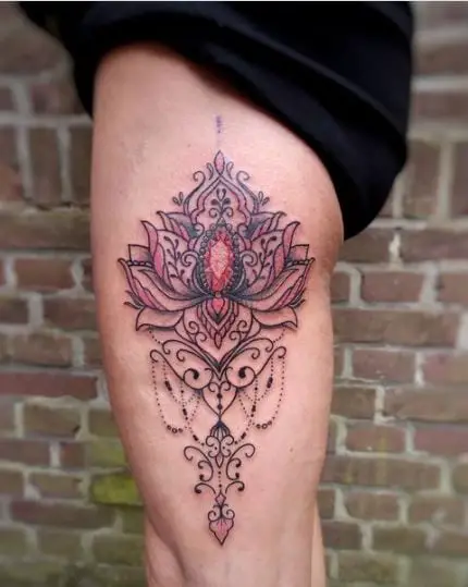 Inked Lotus Geometrical Tattoo Art