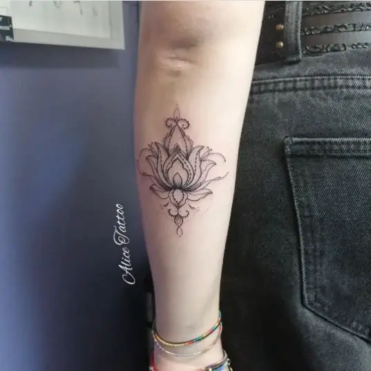 Inked Lotus Tattoo Art For Hands