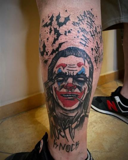 Joker Tattoo On Legs