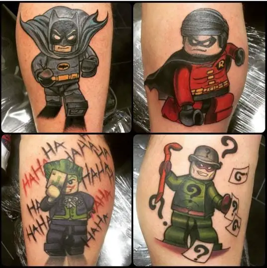 Lego Batman Tattoo For Legs