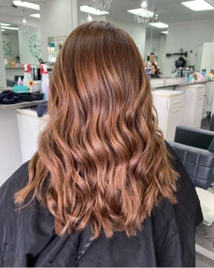 Light Brown Hair and Copper Balayage