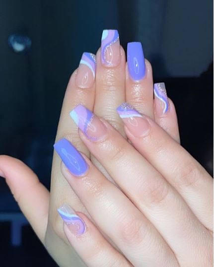 Light Purple Square Nails