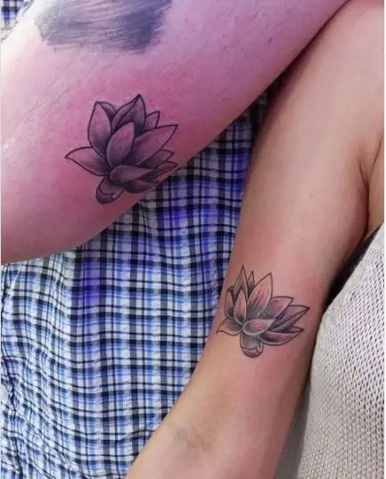 Lotus Flower Tattoo For Couples