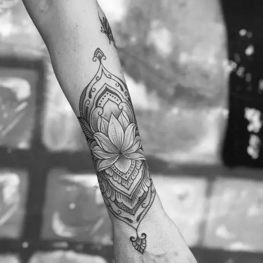 Lotus Mandala Bracelet Tattoo