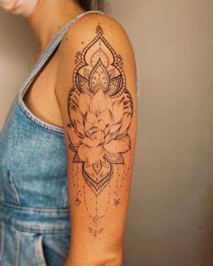 Mandala Flower Tattoo On Arms