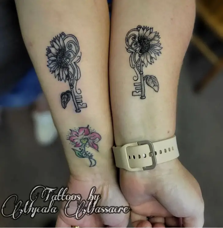 Matching Sunflower Key Tattoos
