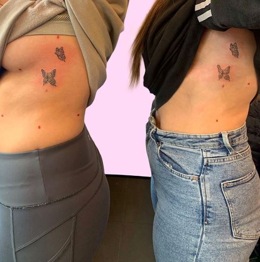 Matching Twin Butterflies On The Ribs