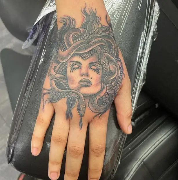 Medusa Hand Tattoo