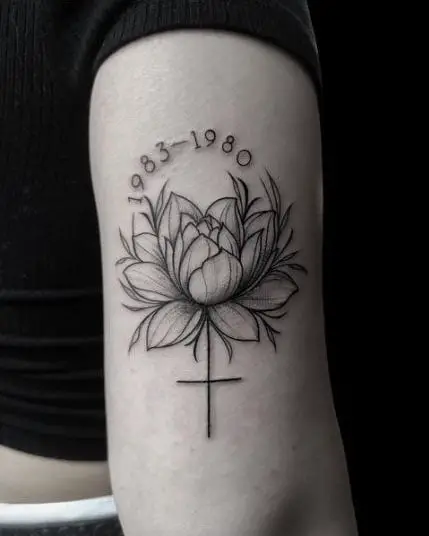 Memorial Lotus Tattoo Design