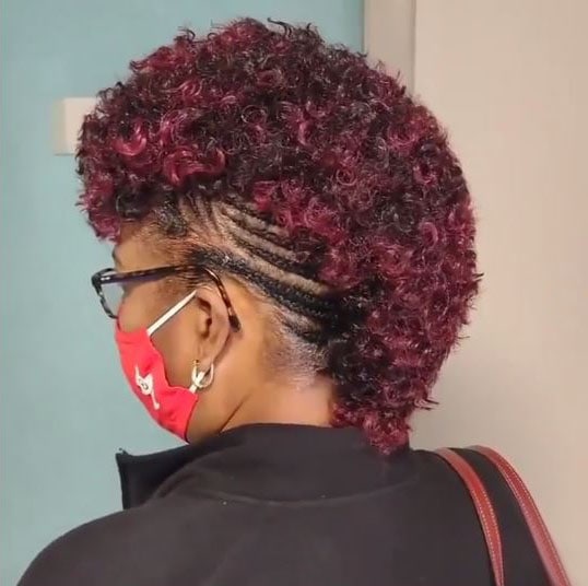 Mohawk Braid For Burgundy Colored Hair