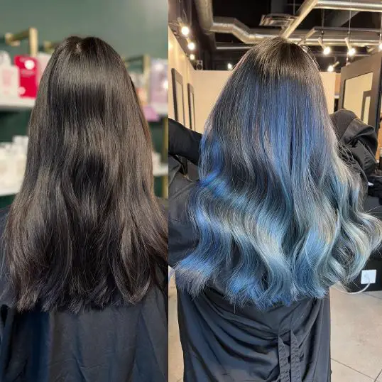 Ocean Blue Hair Color Before After