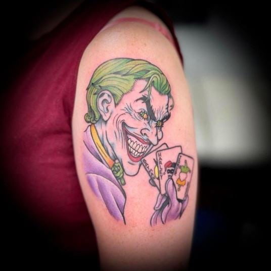 Old school Joker tattoo