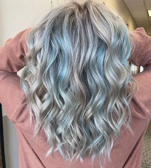 Pastel Blue Perfectly Blended With Light Blonde Hair