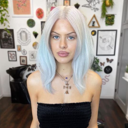Pastel Shade of Blue For White Hair