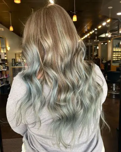 Pastel denim blue hair color