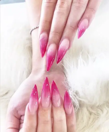 Pink Gradient Ombre Nails