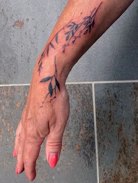 Plant Hand Tattoo