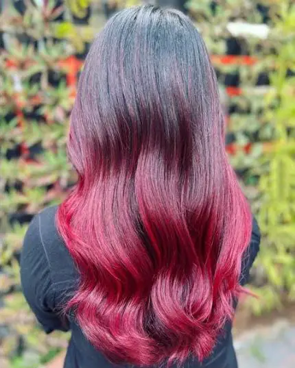 Plum Red Balayage