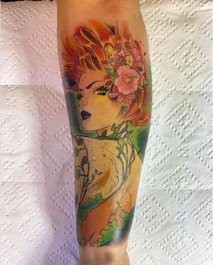 Poison Ivy Colored Tattoo