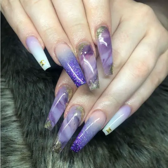 Purple Chanel Nails
