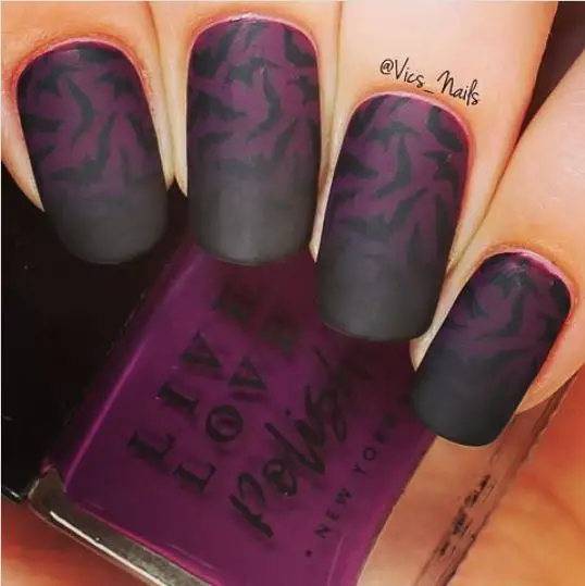 Dark Purple Halloween Nail Design