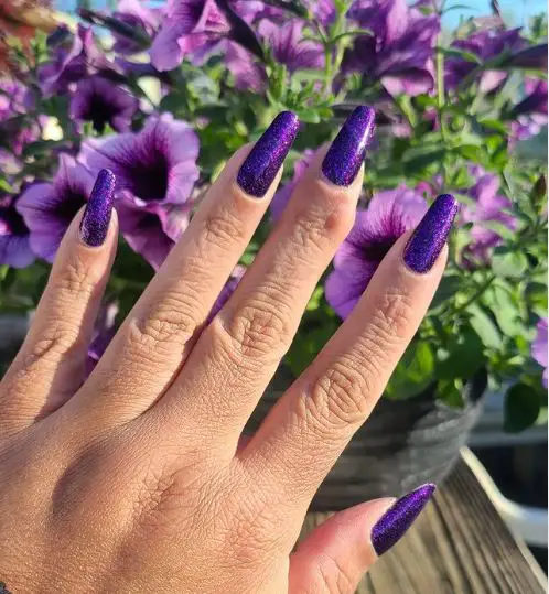 Purple Holographic Nails