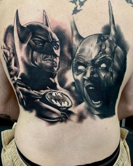 Realistic Keaton Batman Tattoo Art