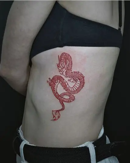 Red Dragon On The Ribs