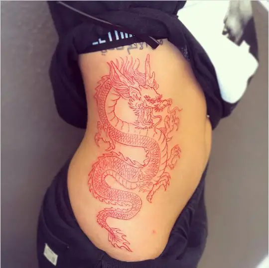 Red Ink Japanese Dragon