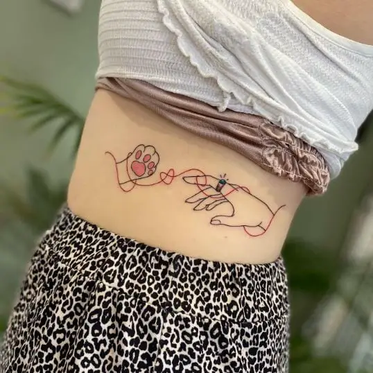 Red String of Fate Pet Tattoo Art